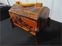 small Haitian made wooden trunk