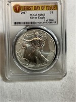2017 MS69 silver eagle dollar