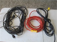 three electrical cords