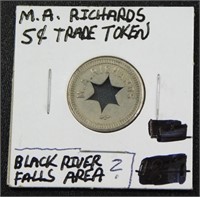 M. A. Richards (B.R.F. Wisc.?) 5¢ Token