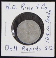 H.O. Rime & Co. Dell Rapids, S.D. 10¢ Token