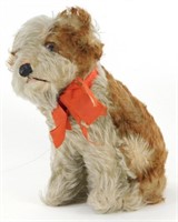 Antique Stuffed Dog - 7 inches Tall by 3 ½ inches