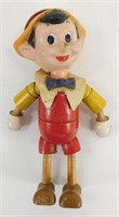1930's Wooden Jointed Pinocchio Doll - 8 inches