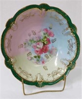 Antique hand painted floral china bowl