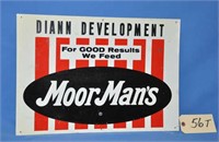 Vtg MoorMan's Feed tin sign