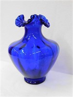 Vtg Fenton? cobalt blue 11" T vase, nice