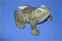Vtg pottery frog w/ glazed finish