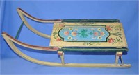 Antique hand painted youth sled