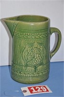 Antique green 1-gal stoneware pitcher