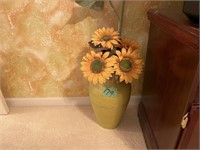 VASE WITH LARGE SUNFLOWERS    55IN TALL