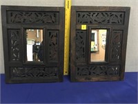 Pair Jodhpur Mirrors Wood  13x17