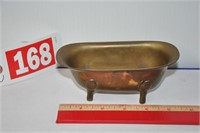 Vtg brass child's bath tub / soap dish