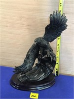 10" Eagle Fishing Figurine