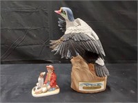 LE Duck Decanter and Norman Rockwell Figure
