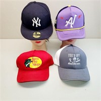4 Ball Caps - Yankees, LA, Bass Pro +