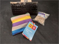 Wallet, Mini Clothespins and Lego Tote