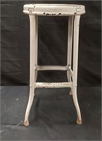 Vintage White Metal Stool