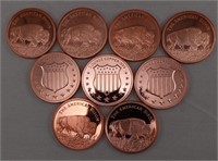 9 - American Bison Copper Rounds