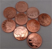 9 - Copper Rounds - Various Designs