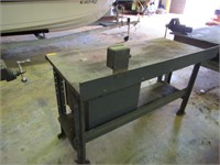 Metal Worktable w/3 Drawers: Approx. 28" x 60" x 3