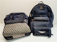 STEVE MADDEN Black Leather Backpack + 4 PCS