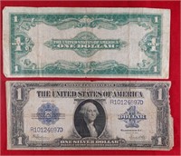 2 - 1923 $1 Silver Certificates - Speelman / Whit