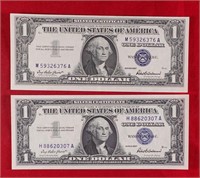 2 - 1957 $1 Silver Certificate - Nice Condition