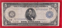 1914 $5 Fed. Res. Note White / Mellon