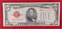 1928-F $5 Red Seal U.S. Note