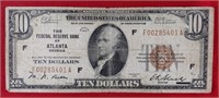 1929 - $10 Fed. Res. Bank Note - Atlanta