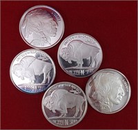 5 - 1 oz. Silver Rounds