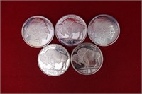5 - 1 oz. Silver Rounds