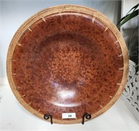 24IN DECORATIVE BOWL WITH GRASS WOVEN TRIM