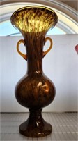 23IN APPLIED HANDLE ART GLASS VASE