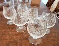 CUT CRYSTAL BRANDY GLASSES