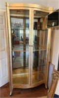 2 DOOR BOW GLASS CURIO CABINET