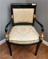 ORIENTAL ARM CHAIR UPHOLSTERED SEATS COY ACCENTS