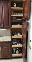 CONTENTS OF CABINETS, DISHES, CUPS, BAKEWARE
