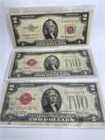 3 red seal $2 bills