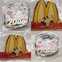 12 NOS McDonalds MONOPLOY Hat Pins - 2 Diff