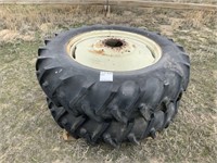 Pair of 16.9-38 Tires and Rims, 60% Tread