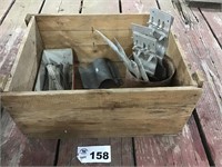 WOODEN BOX WITH LIGHTNING STAKES