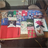 Lot of Christmas Linens
