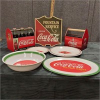 Coca cola bottles, plates, platters and more