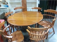 Drop leaf table 6 chairs 2 leaves