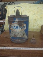 Champlin 5 gallon oil can and push oil can