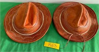 11 - LOT OF 2 LEATHER HATS (R63)