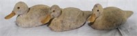 Lot of 3 carved wood ducks - 10.5 x 5