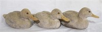 Lot of 3 carved wood ducks - 10 x 5