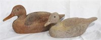 Lot of 2 carved wood ducks - 16.5 x 7